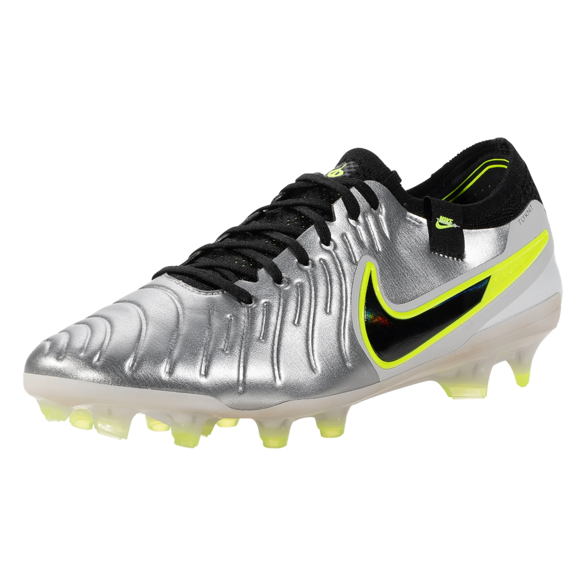 Nike Legend 10 Pro FG Soccer Cleats (Metallic Silver/Black-Volt Nike Legend 10 Pro FG Soccer Cleats (Metallic Silver/Black-Volt