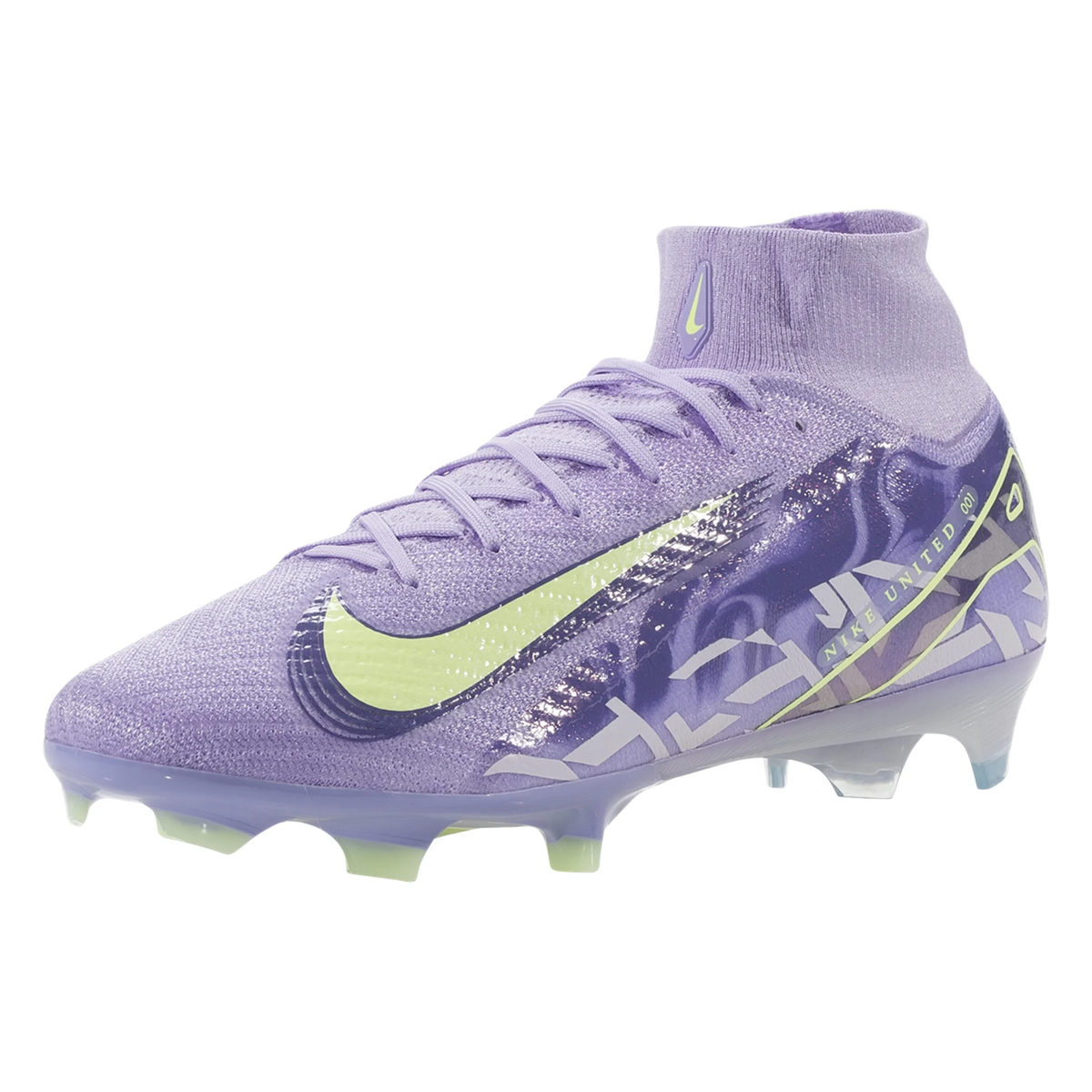 Nike United Zoom Superfly 10 Elite FG Soccer Cleats (Purple Agate/Barely Volt)