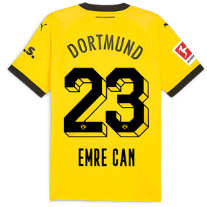 Puma Borussia Dortmund Authentic Emre Can Home Jersey w/ Bundesliga Patch 23/24 (Cyber Yellow/Puma Black)