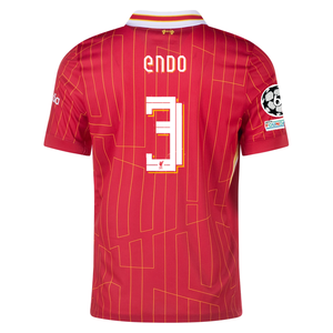 Nike Liverpool Wataru Endō Home Jersey w/ Champions League Patches 24/25 (Gym Red/Chrome Yellow)