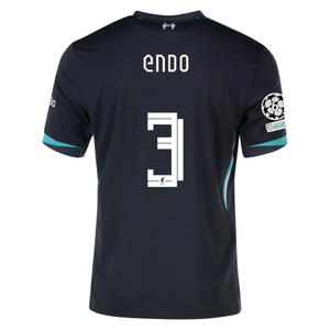 Nike Liverpool Wataru Endō Away Jersey w/ Champions League Patches 24/25 (Night Forest/Washed Teal)