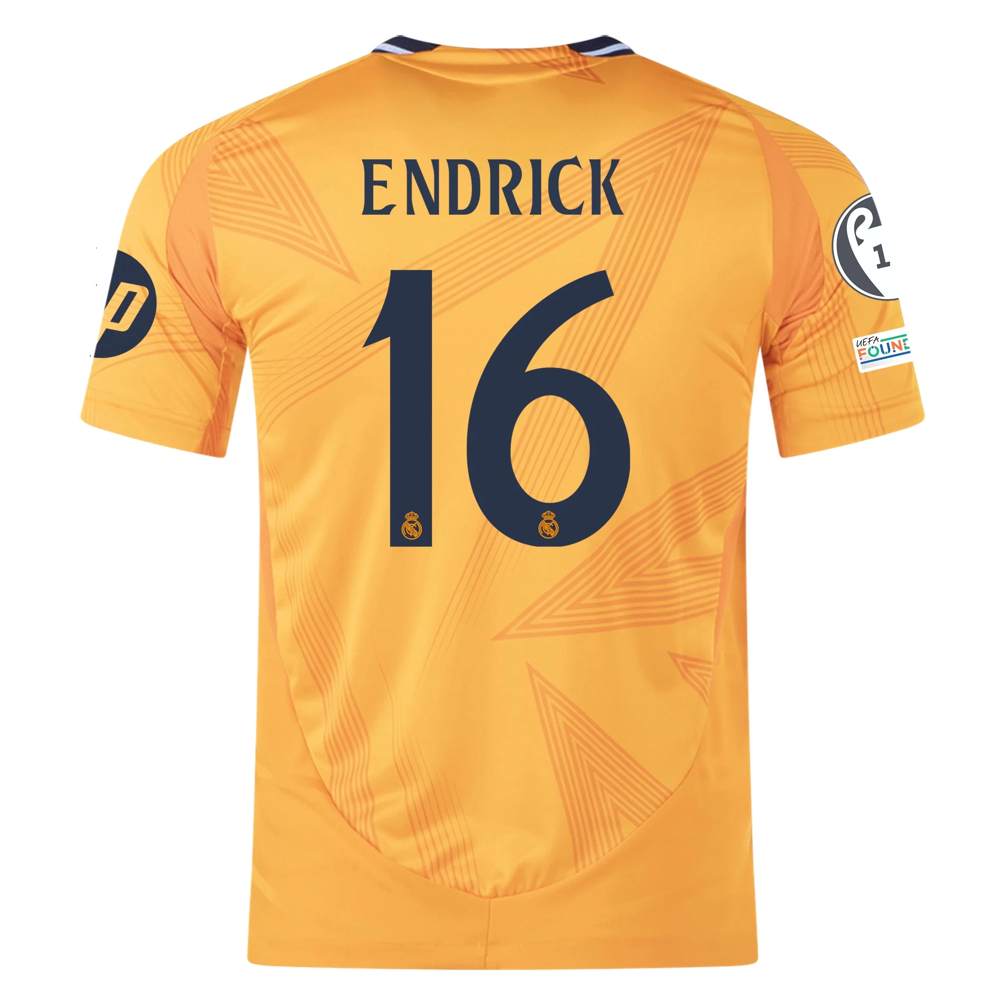 adidas Real Madrid Authentic Endrick Away Jersey w/ Champions League P ...
