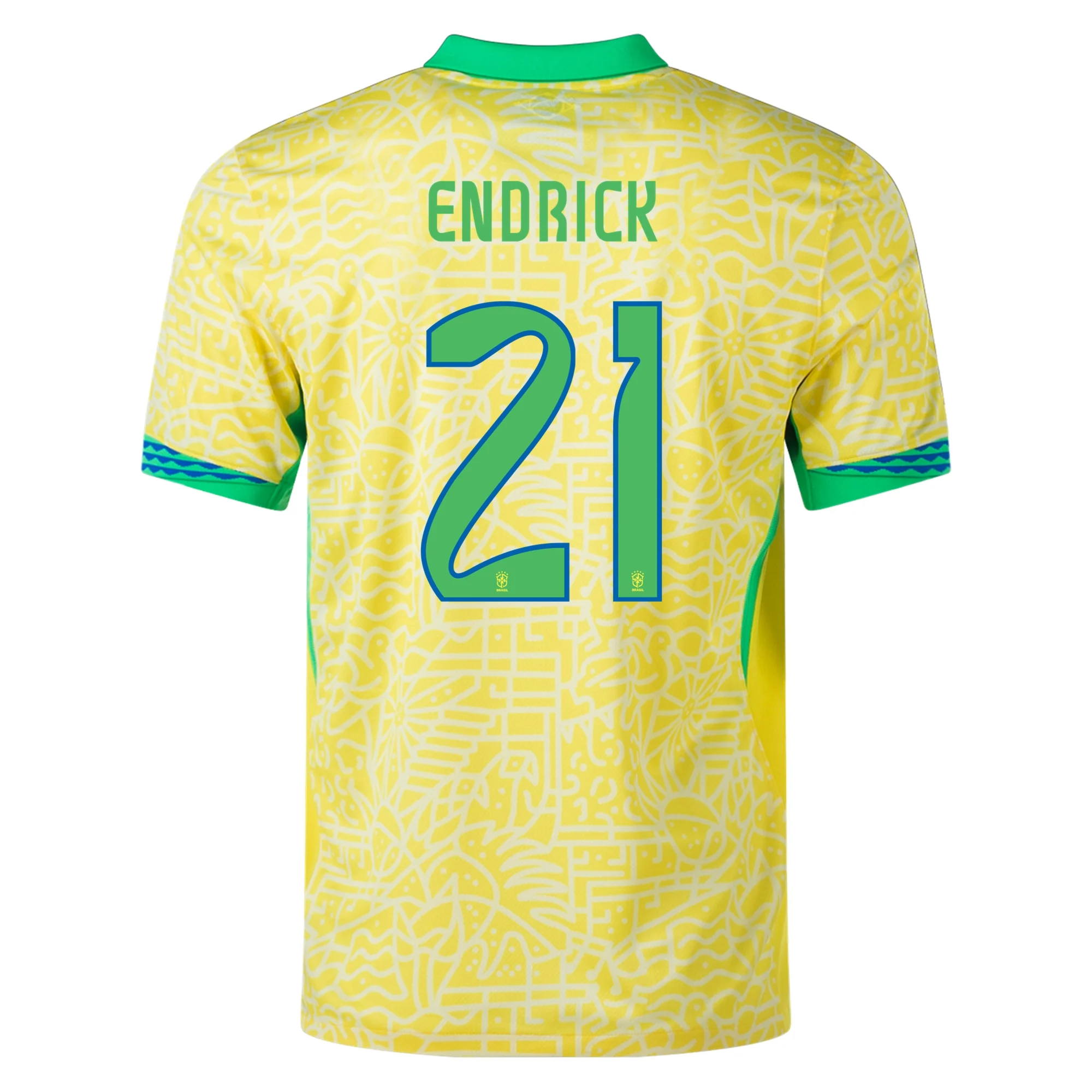 Nike Brazil Authentic Endrick Home Jersey 24/25 (Dynamic Yellow/Lemon ...
