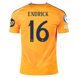 adidas Real Madrid Endrick Away Jersey w/ Champions League Patches 24/25 (Crew Orange)