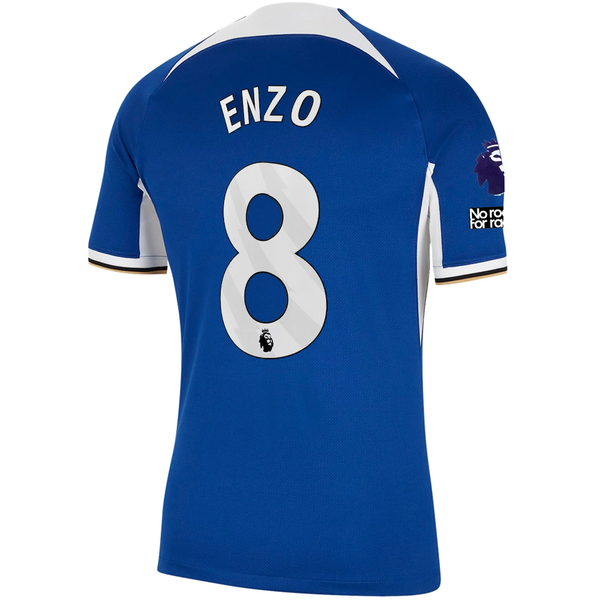 Nike Chelsea Enzo Fernandez Home Jersey w/ EPL + No Room For Racism Pa ...