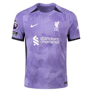 Nike Liverpool Authentic Andy Robertson Match Vaporknit Third Jersey w/ EPL + No Room For Racism Patches 23/24 (Space Purple/White)