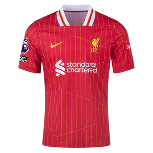 Nike Liverpool Match Authentic Home Jersey w/ EPL + No Room For Racism Patches 24/25 (Gym Red/Chrome Yellow)