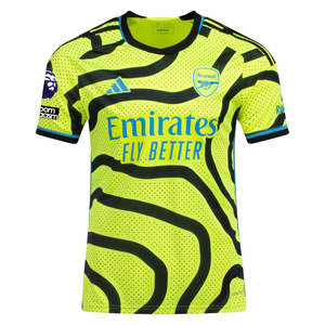 adidas Arsenal Eddie Nketiah Away Jersey w/ EPL + No Room For Racism Patches 23/24 (Team Solar Yellow/Black)