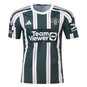 adidas Manchester United Aaron Wan-Bissaka Away Jersey w/ EPL + No Room For Racism Patches 23/24 (Green Night/Core White)