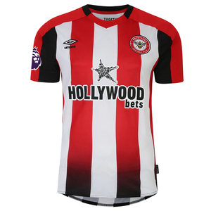 Umbro Brentford Christian Nørgaard Home Jersey w/ EPL Patch 24/25 (Red/White)