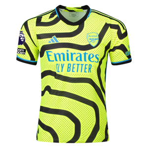 adidas Arsenal Authentic Leandro Trossard Away Jersey w/ EPL + No Room For Racism Patches 23/24 (Team Solar Yellow/Black)
