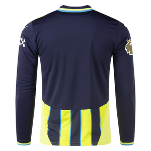 Puma Manchester City Long Sleeve Away Jersey w/ EPL + Club World Cup Patch 24/25 (New Navy/Yellow Glow)