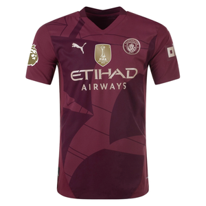 Puma Manchester City Authentic Julian Alvarez Third Jersey w/ EPL + Club World Cup Patch 24/25 (Dark Jasper)