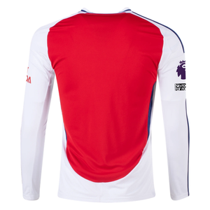 adidas Arsenal Home Long Sleeve Jersey w/ EPL + No Room For Racism Patches 24/25 (Better Scarlet/White)