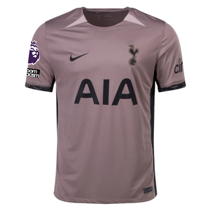 Nike Tottenham Dejan Kulusevski Third Jersey w/ EPL + No Room For Racism Patches 23/24 (Taupe Haze/Diffused Taupe)