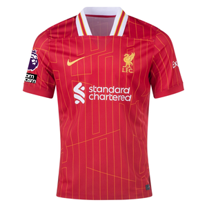 Nike Liverpool Virgil van Dijk Home Jersey w/ EPL + No Room For Racism Patches 24/25 (Gym Red/Chrome Yellow)