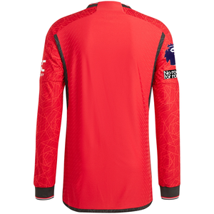 adidas Manchester United Authentic Long Sleeve Home Jersey w/ EPL + No Room For Racism Patches 23/24 (Team College Red)