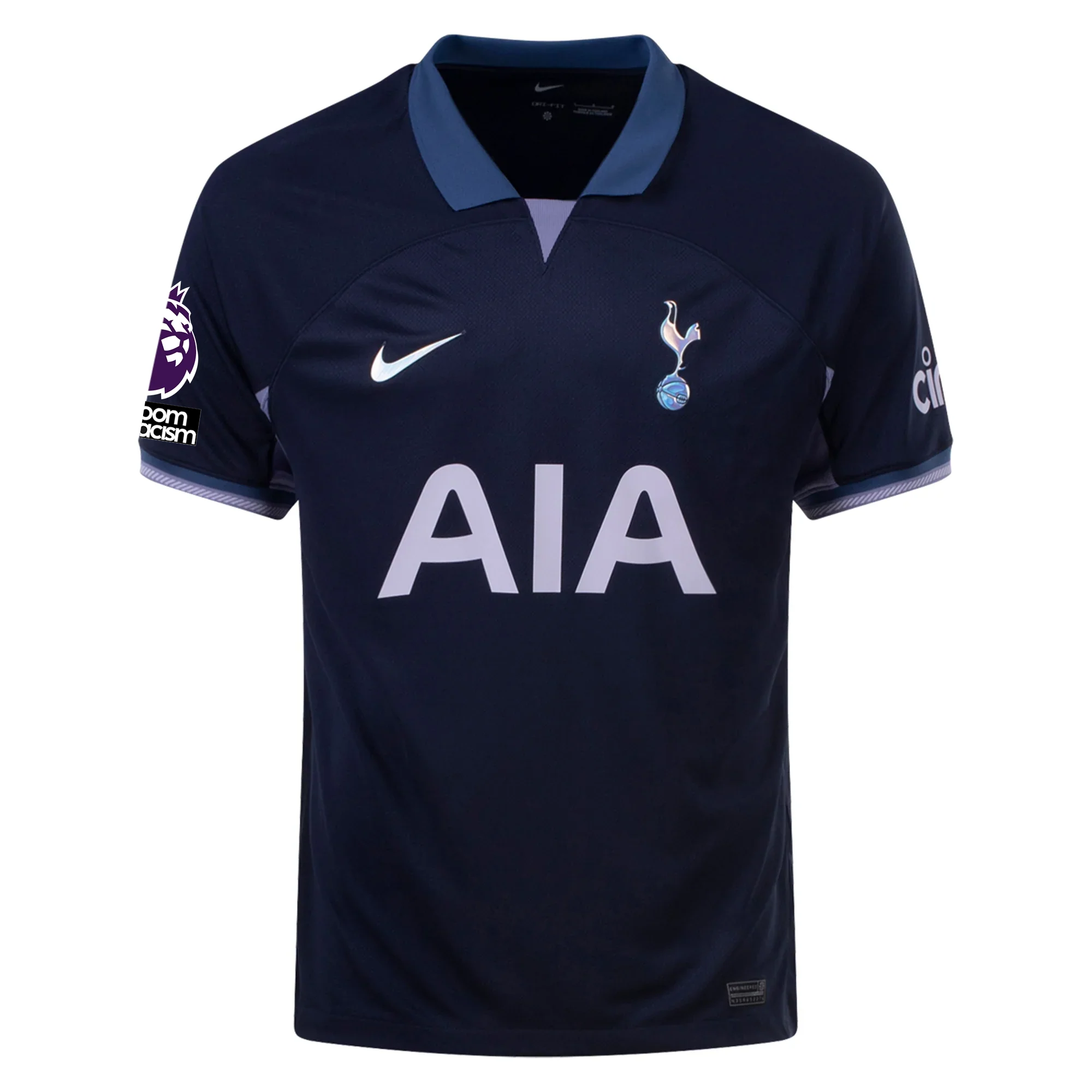 Nike Tottenham Son Heung-min Away Jersey w/ EPL + No Room for Racism Patches 23/24 (Rine/Mystic Navy/Iron Purple) Size XXL