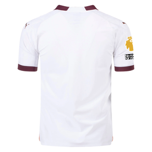 Puma Manchester City Authentic Away Jersey w/ EPL + No Room For Racism Patches 23/24 (Puma White/Aubergine)