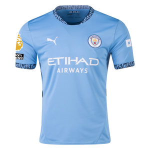 Puma Manchester City Jack Grealish Home Jersey w/ EPL + No Room For Racism + Club World Cup Patches 24/25 (Team Light Blue/Marine Blue)