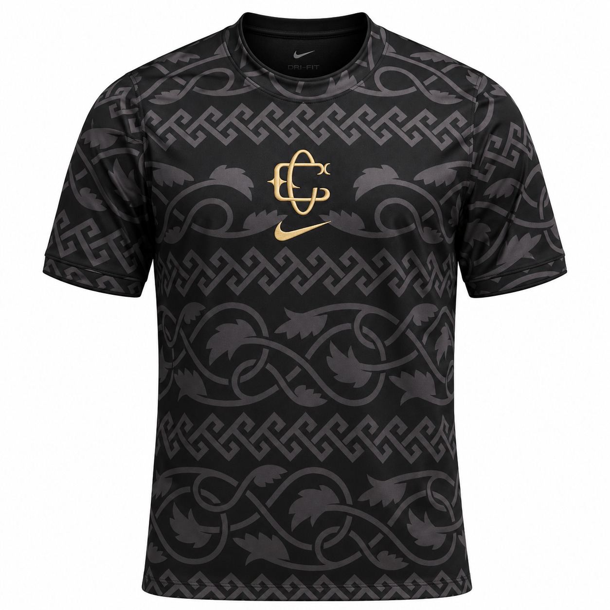 Nike Men's Chivas Third Pre-Match Soccer Jersey (Black/Truly Gold)