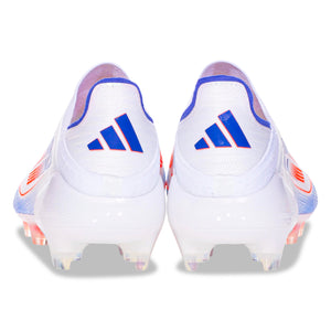 adidas F50 Elite Laceless FG Soccer Cleats (White/Solar Red/Lucid Blue)