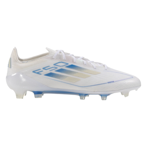 adidas F50 Elite FG Soccer Cleats (White/Metallic/Blue)