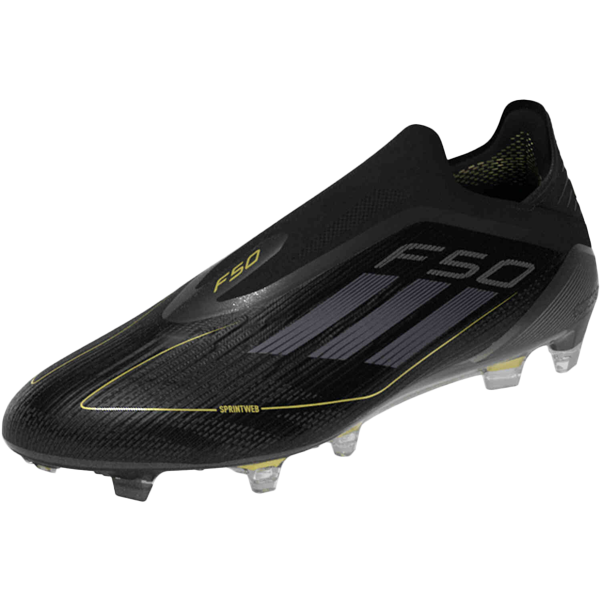 adidas F50 Elite Laceless FG Soccer Cleats (Black/Iron Metallic/Gold M ...