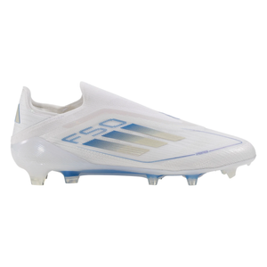 adidas F50 Elite Laceless FG Soccer Cleats (White/Metallic/Blue)