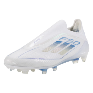 adidas F50 Elite Laceless FG Soccer Cleats (White/Metallic/Blue)