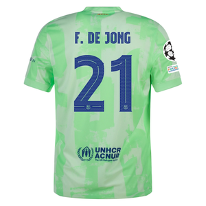 Nike Barcelona Frenkie de Jong Third Jersey w/ Champions League Patches 24/25 (Barely Volt/Old Royal)