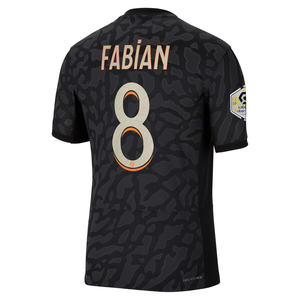 Nike Paris Saint-Germain Authentic Fabian Match Third Jersey w/ Ligue 1 Champion Patch  23/24 (Anthracite/Black/Stone)
