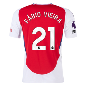 adidas Arsenal Fábio Vieira Home Jersey w/ EPL + No Room For Racism Patches 24/25 (Better Scarlet/White)