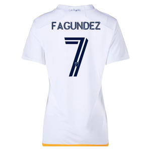 adidas Womens LA Galaxy Fagundez Home Jersey 24/25 (White/Yellow/Navy)