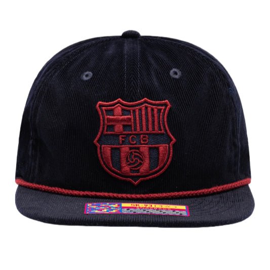 Fan Ink FC Barcelona Snow Beach Snapback Adjustable Hat (Navy) | SoccerWearhouse