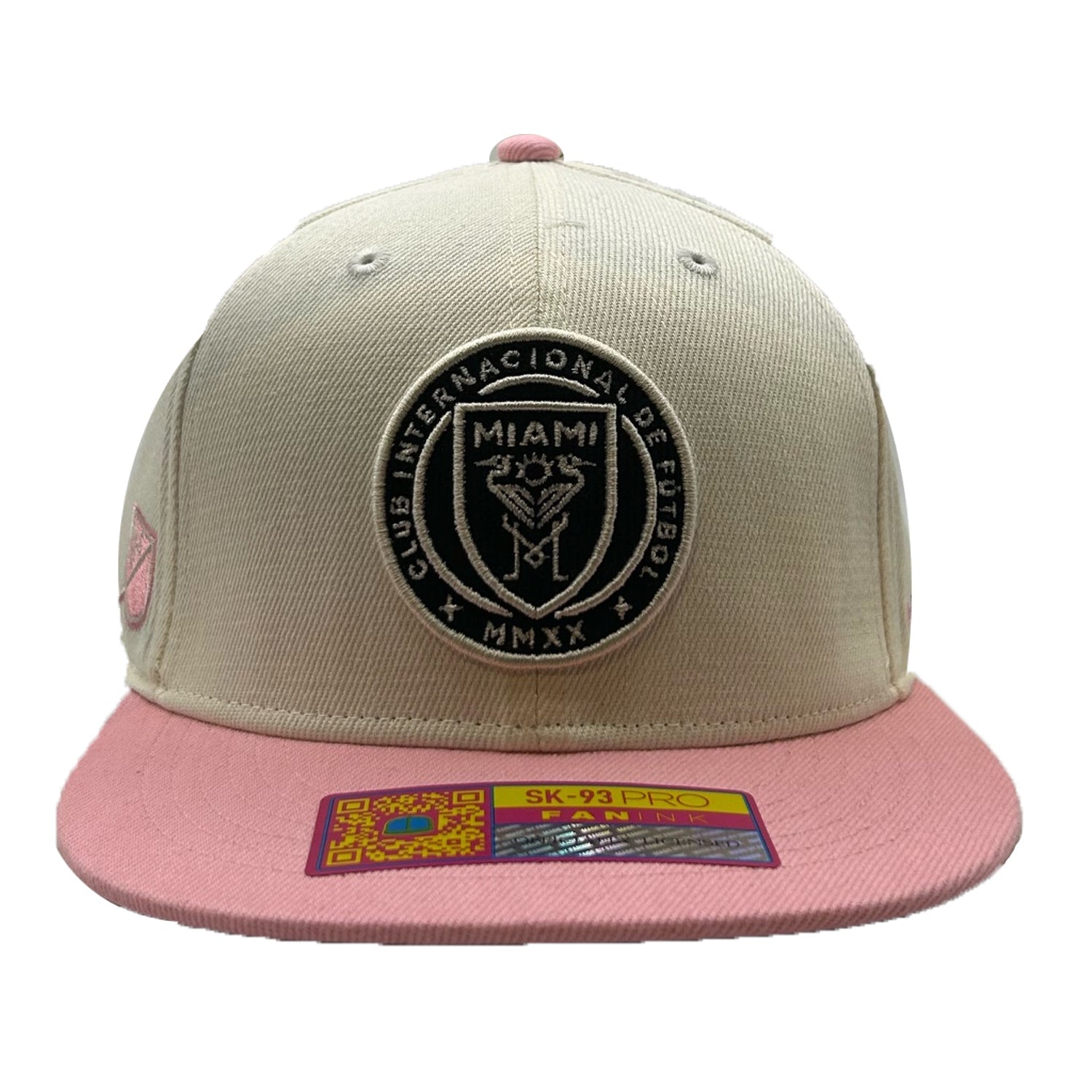 Fan Ink Inter Miami Evolve Snapback Hat (White/Pink) | SoccerWearhouse