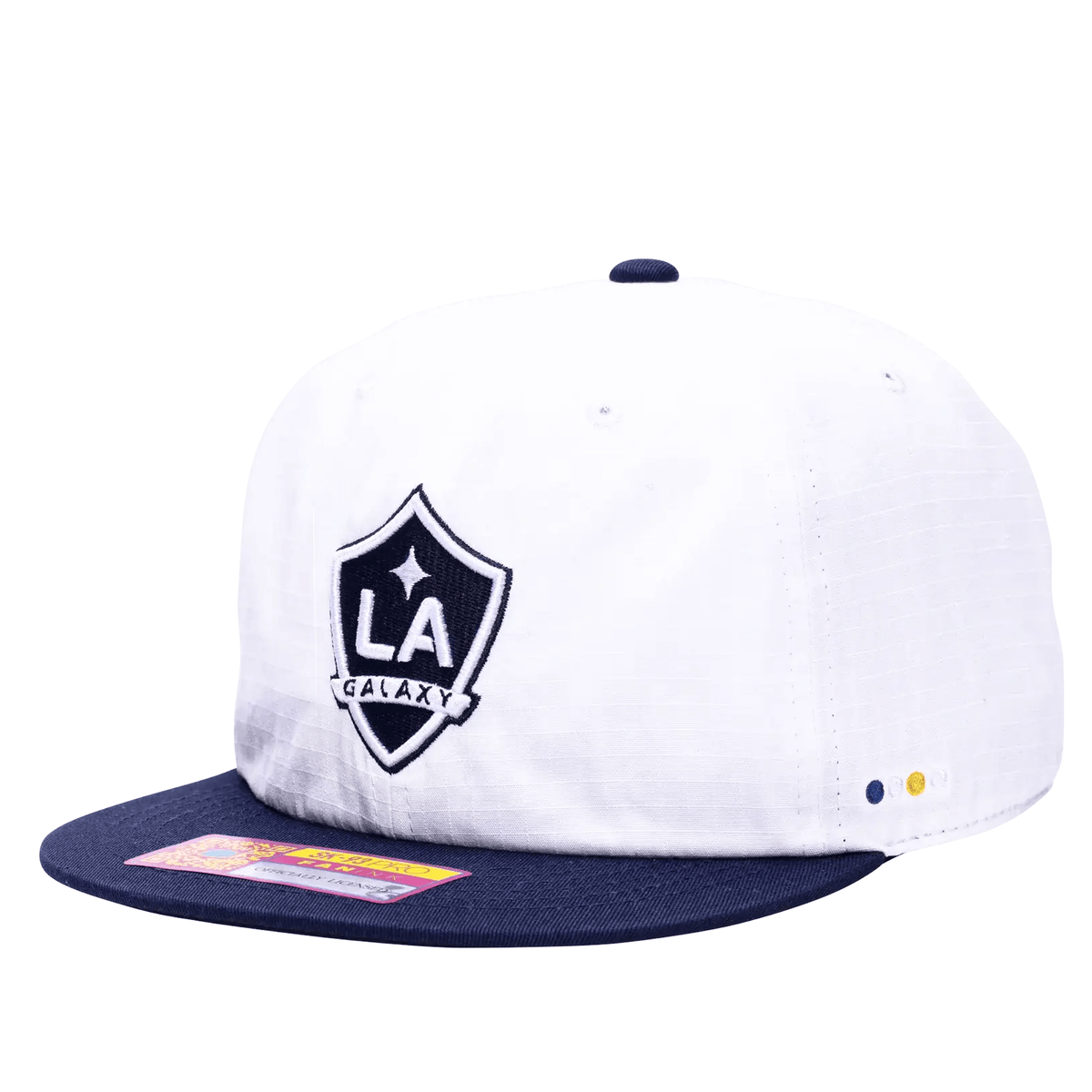 Fan Ink LA Galaxy Swingman Wax Snapback Hat (White/Navy) | SoccerWearhouse