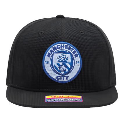 Fan Ink Manchester City Club Ink Snapback Adjustable Hat (Black/Blue) | SoccerWearhouse