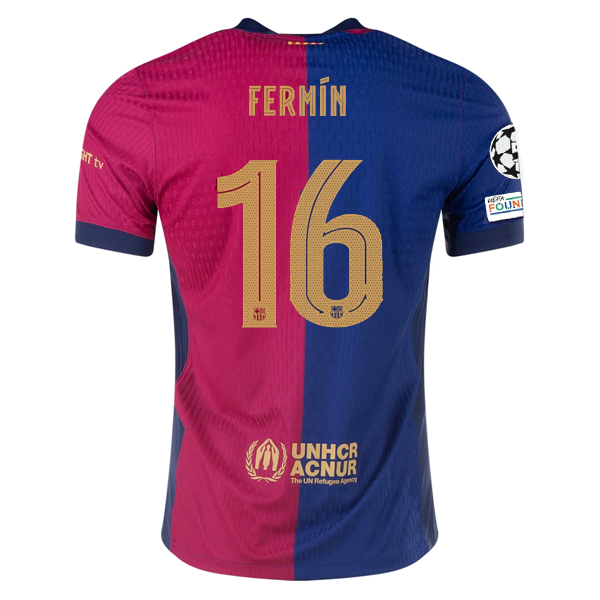 Nike Barcelona Authentic Fermín López Home Jersey W  Champions League 