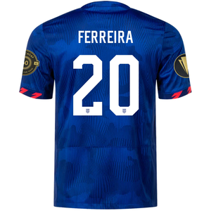 Nike Mens United States Jesus Ferreira Away Jersey w/ Gold Cup Patches 23/24 (Hyper Royal/Loyal Blue)