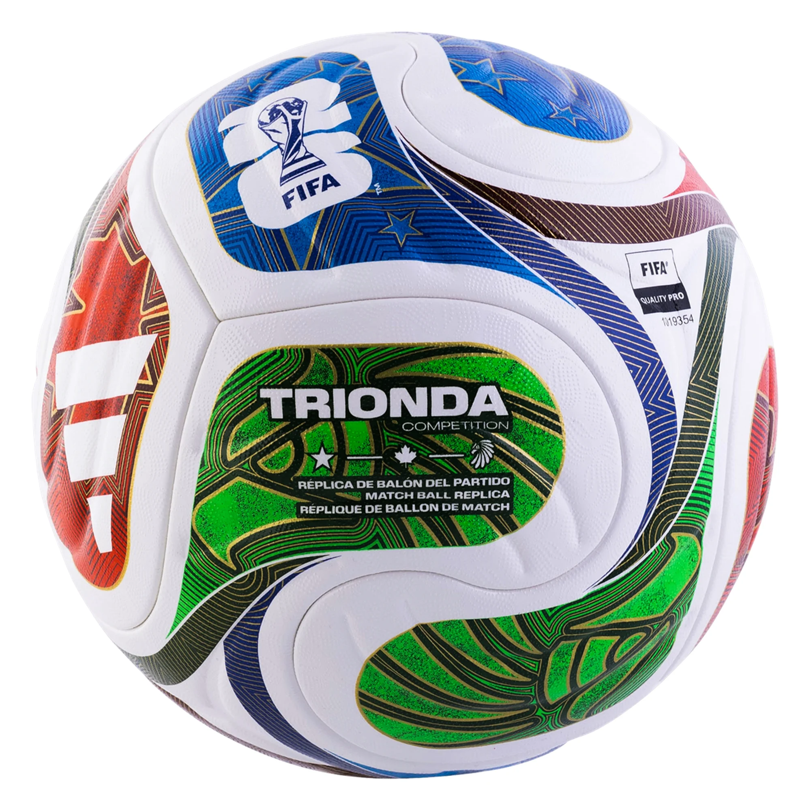 adidas FIFA World Cup 2026 Trionda Competition Ball (White/Red/Green/Blue)