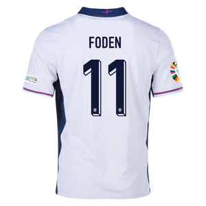 Nike England Phil Foden Home Jersey w/ Euro 2024 Patches 24/25 (White/Blue Void)