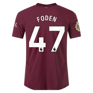 Puma Manchester City Authentic Phil Foden Third Jersey w/ EPL + Club World Cup Patch 24/25 (Dark Jasper)