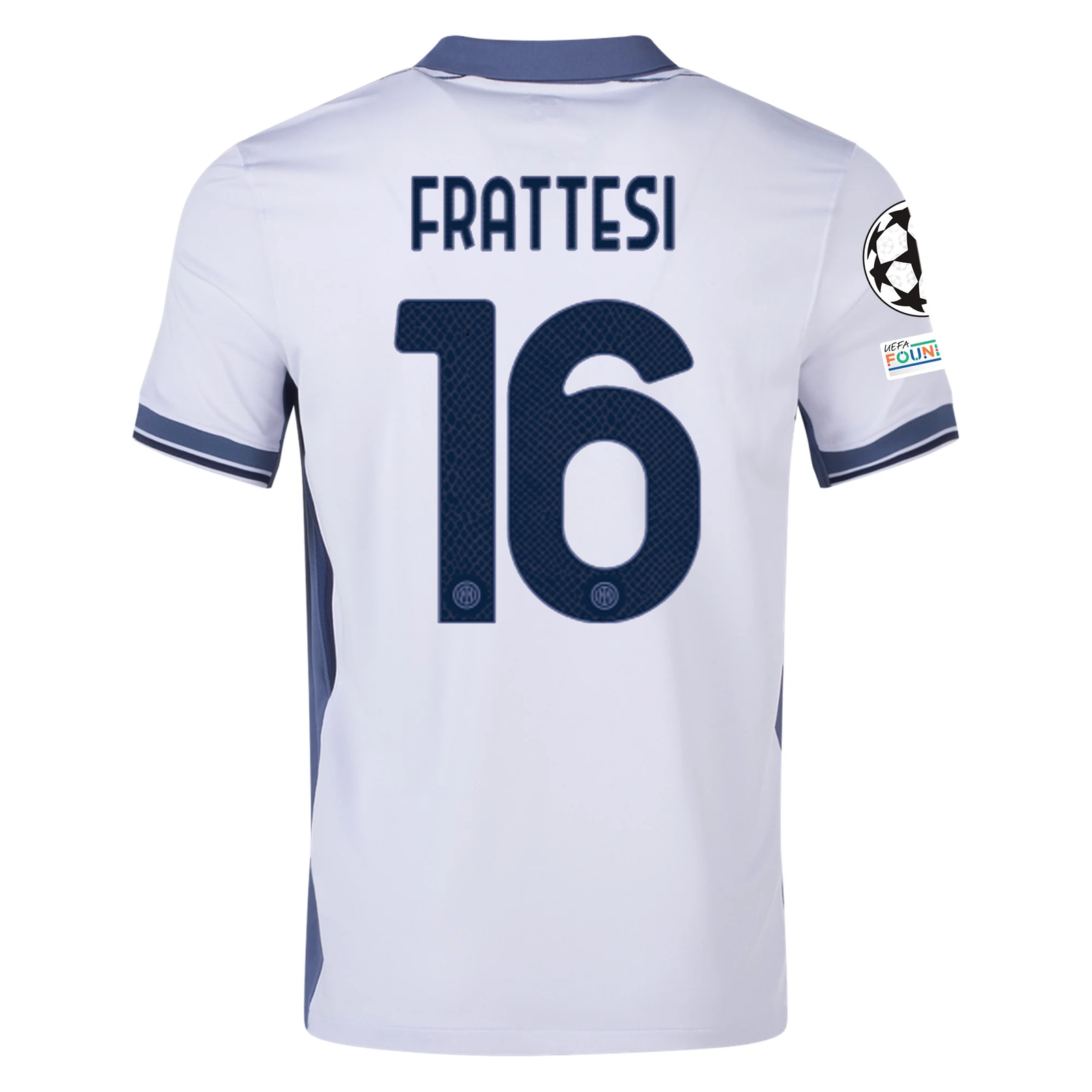 Nike Inter Milan Davide Frattesi Away Jersey w/ Champions League + Scudetto Patch 24/25 (Summit White/Iris Whisper)