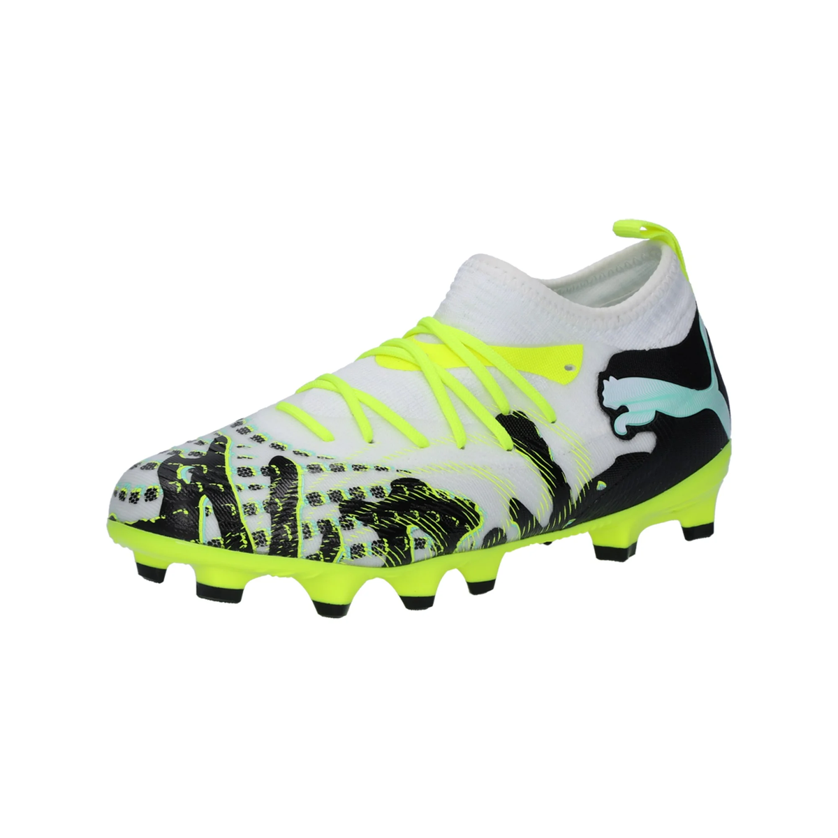 Puma Jr. Future 9 Match Creativity FG/AG Soccer Cleats (Yellow Alert/Mint Jelly/White)