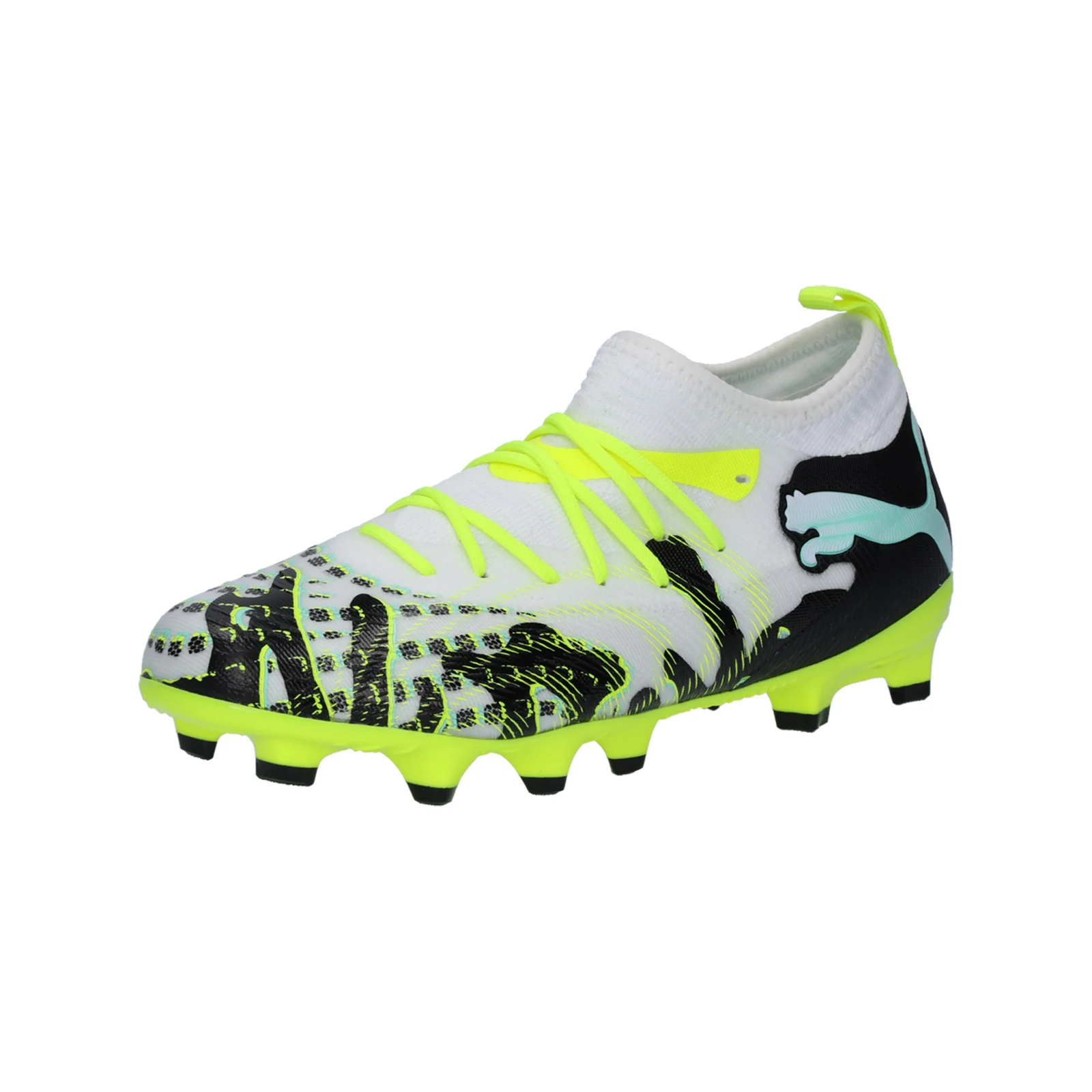 Puma Jr. Future 9 Match Creativity FG/AG Soccer Cleats (Yellow Alert/Mint Jelly/White)