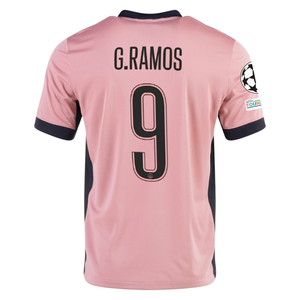 Nike Paris Saint-Germain Gonçalo Ramos Third Jersey w/ Champions League Patches 24/25 (Rust Pink/Black)