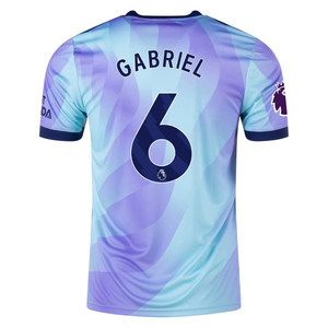 adidas Arsenal Gabriel Third Jersey w/ EPL Patch 24/25 (Clear Aqua/Light Flash Purple)