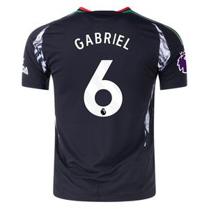 adidas Arsenal Authentic Gabriel Away Jersey w/ EPL Patch 24/25 (Black)