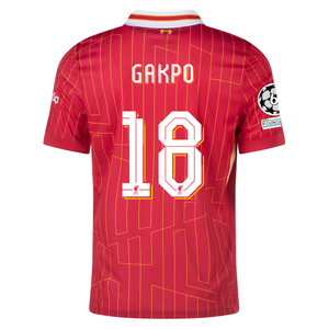 Nike Liverpool Cody Gakpo Home Jersey w/ Champions League Patches 24/25 (Gym Red/Chrome Yellow)